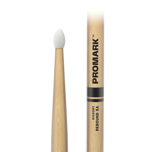 Rebound 5A Hickory Drumstick, Oval Nylon Tip